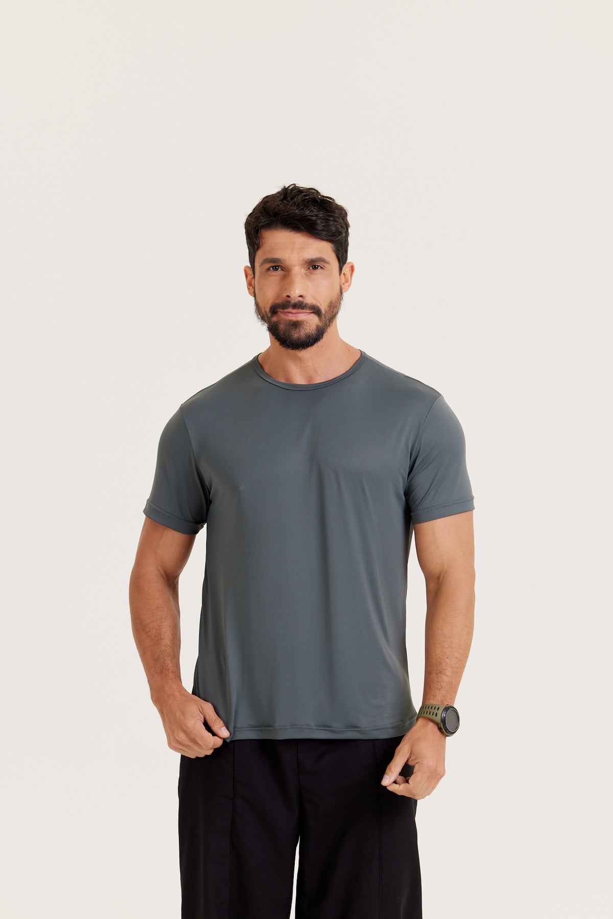 Camiseta Poliamida - Cinza-Chumbo