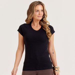 Camiseta Baby Long Premium - Preto