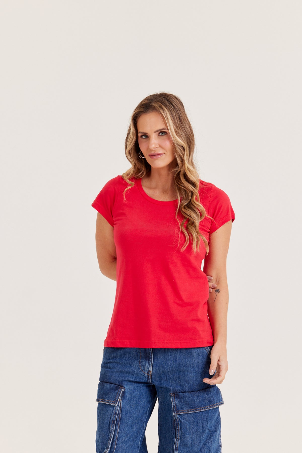 Camiseta Baby Long Premium - Vermelho