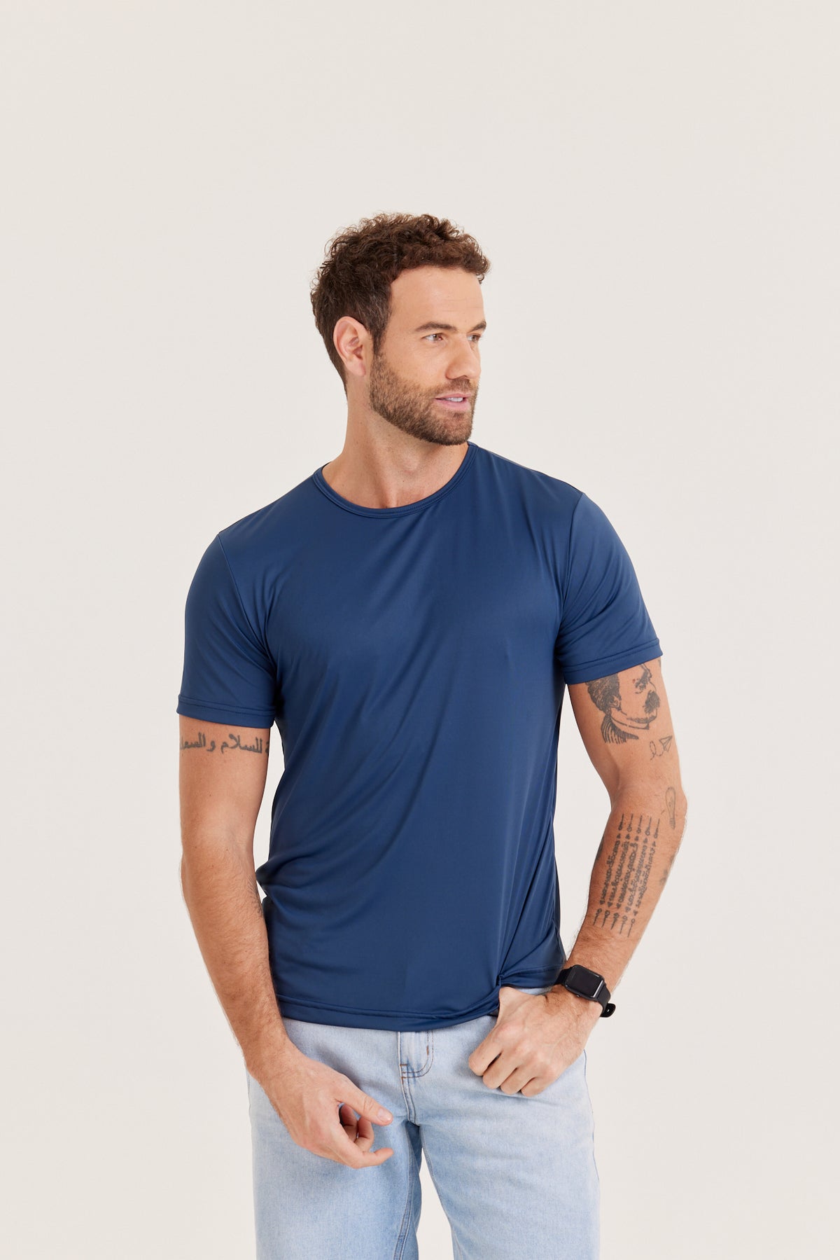 Camiseta Poliamida - Azul-Marinho