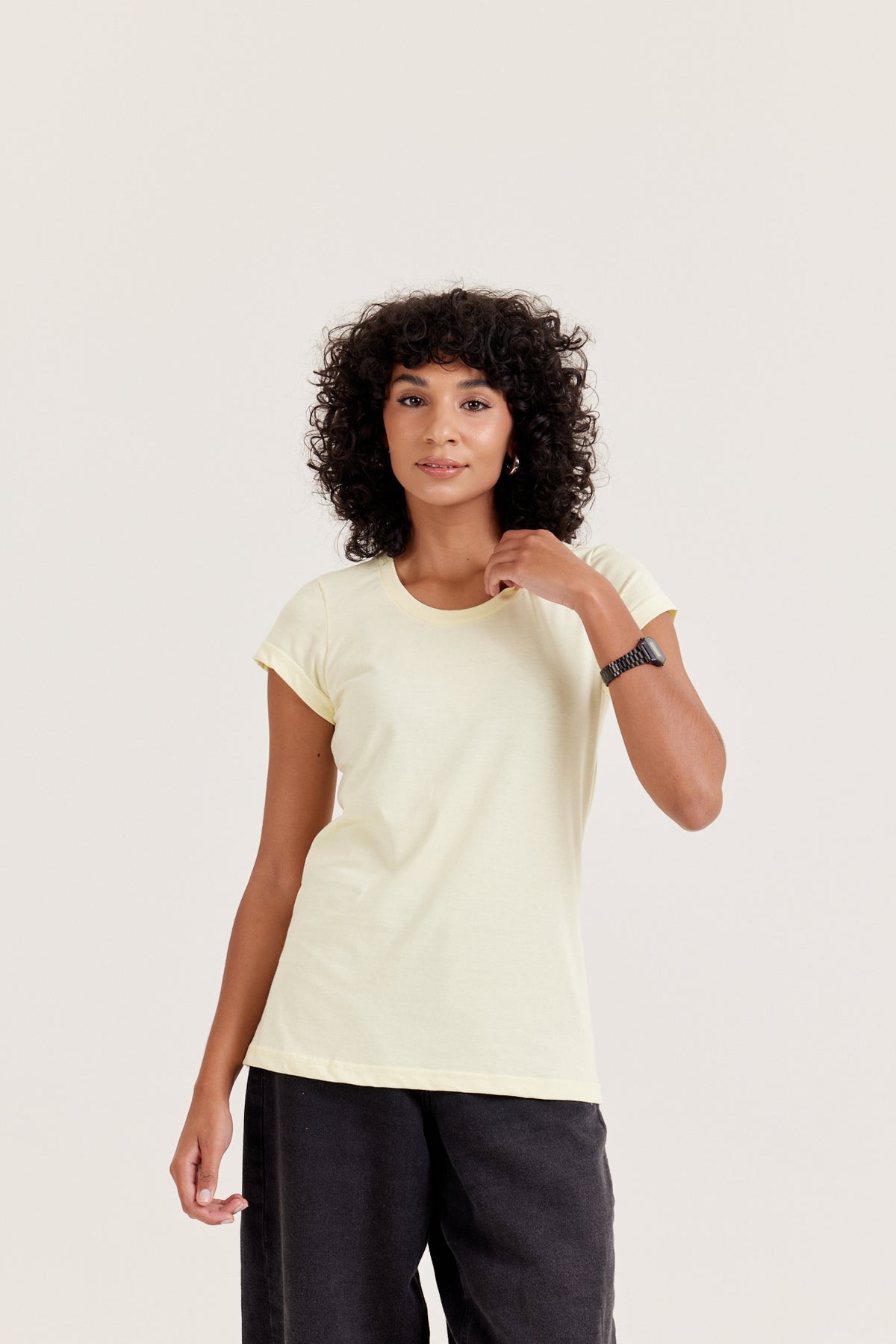 Camiseta Baby Long Premium - Amarelo-Bebê