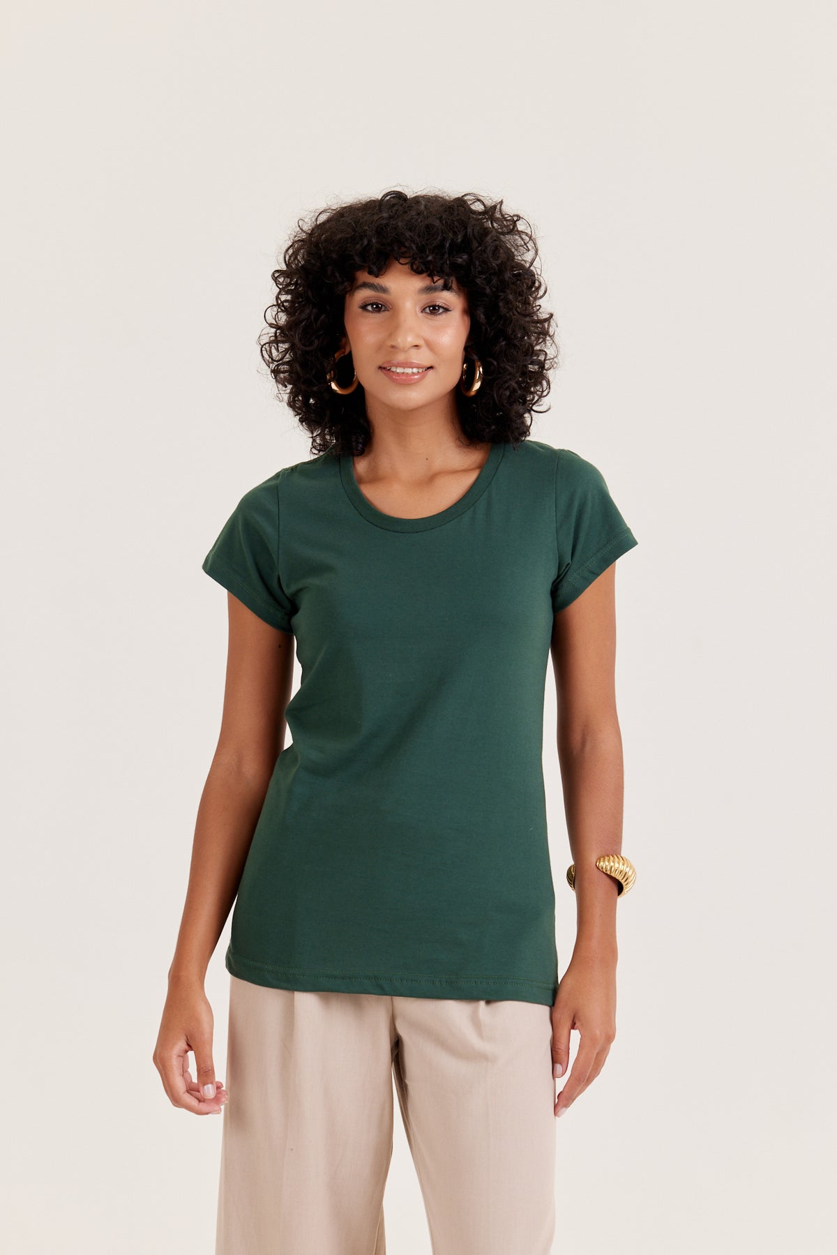 Camiseta Baby Long Premium - Verde-Musgo