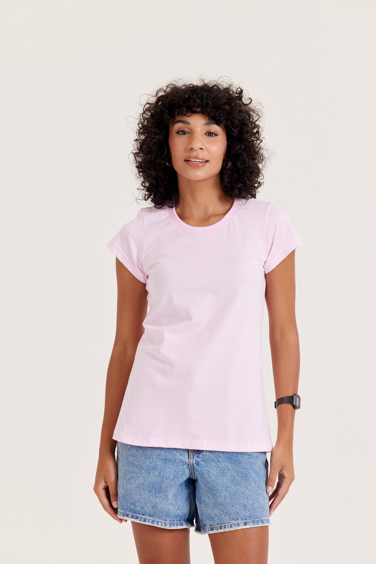 Camiseta Baby Long Premium - Rosa-Bebê