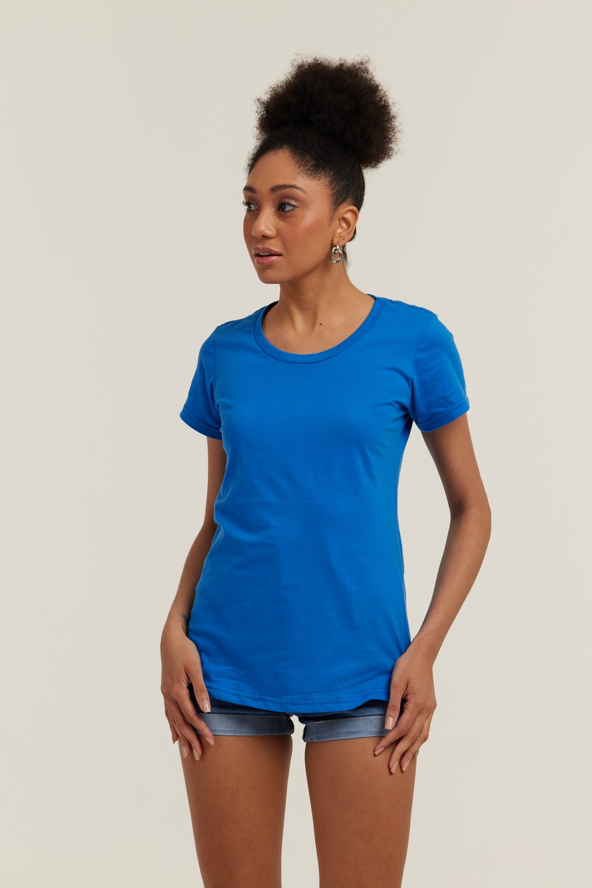 Camiseta Baby Long Premium - Azul-Royal